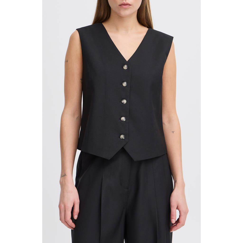 Shop Ichi Suit Vest In Black