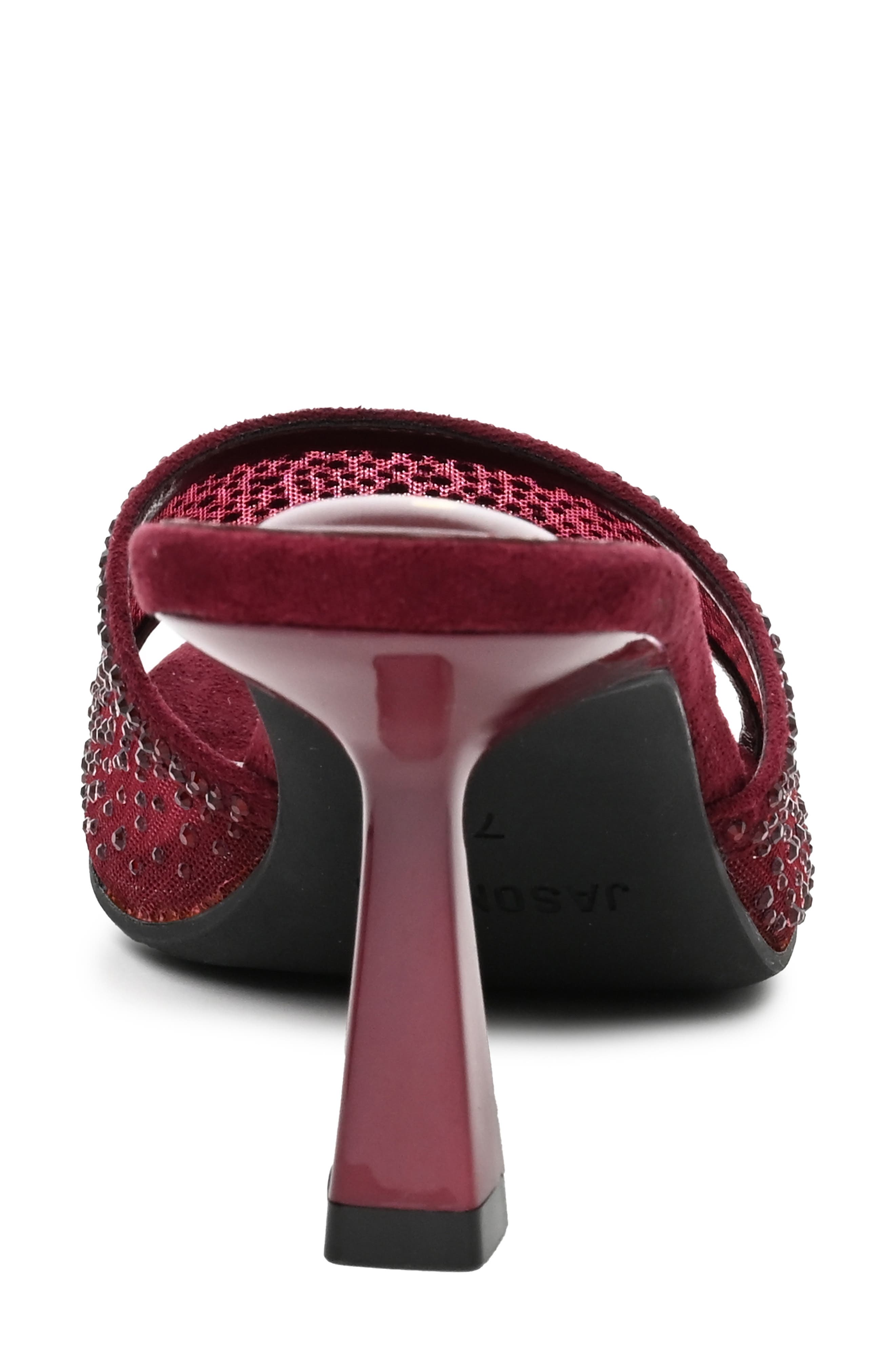 Rhinestone Slide Sandal, Alternate, color, BURGUNDY BLING