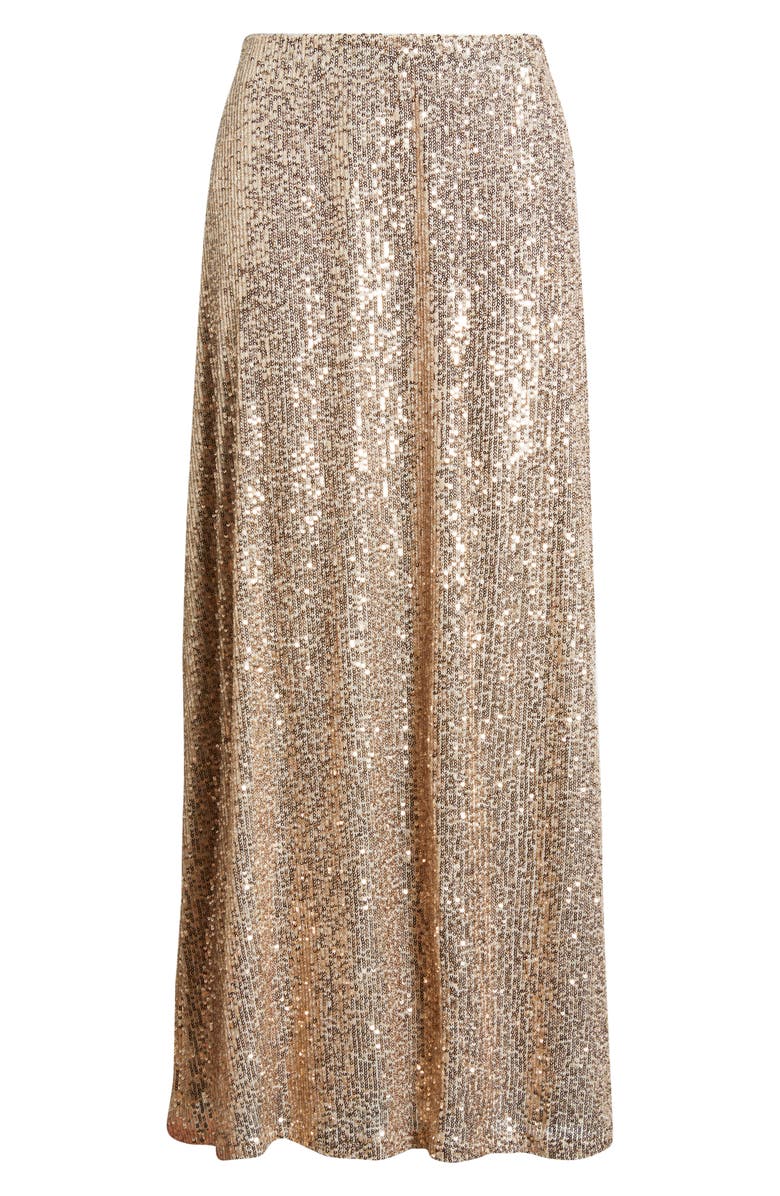 Anne Klein Pull-On Sequin Maxi Skirt, Alternate, color, Luxe Champagne