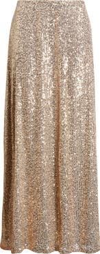 Anne Klein Pull-On Sequin Maxi Skirt