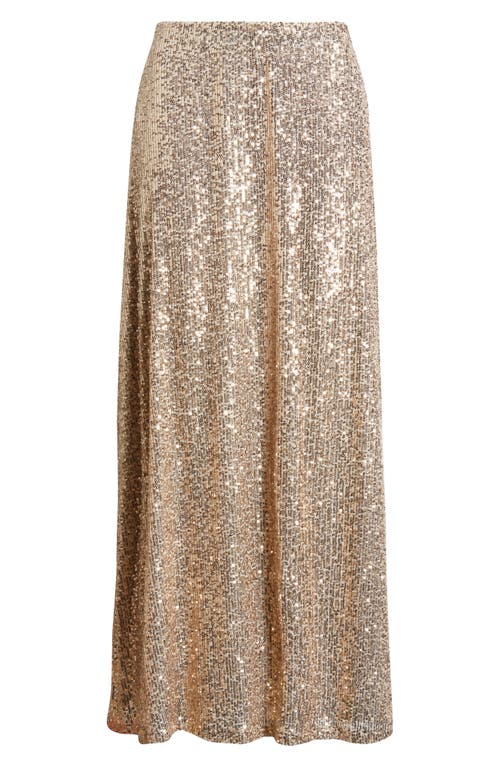 Anne Klein Pull-on Sequin Maxi Skirt In Neutral