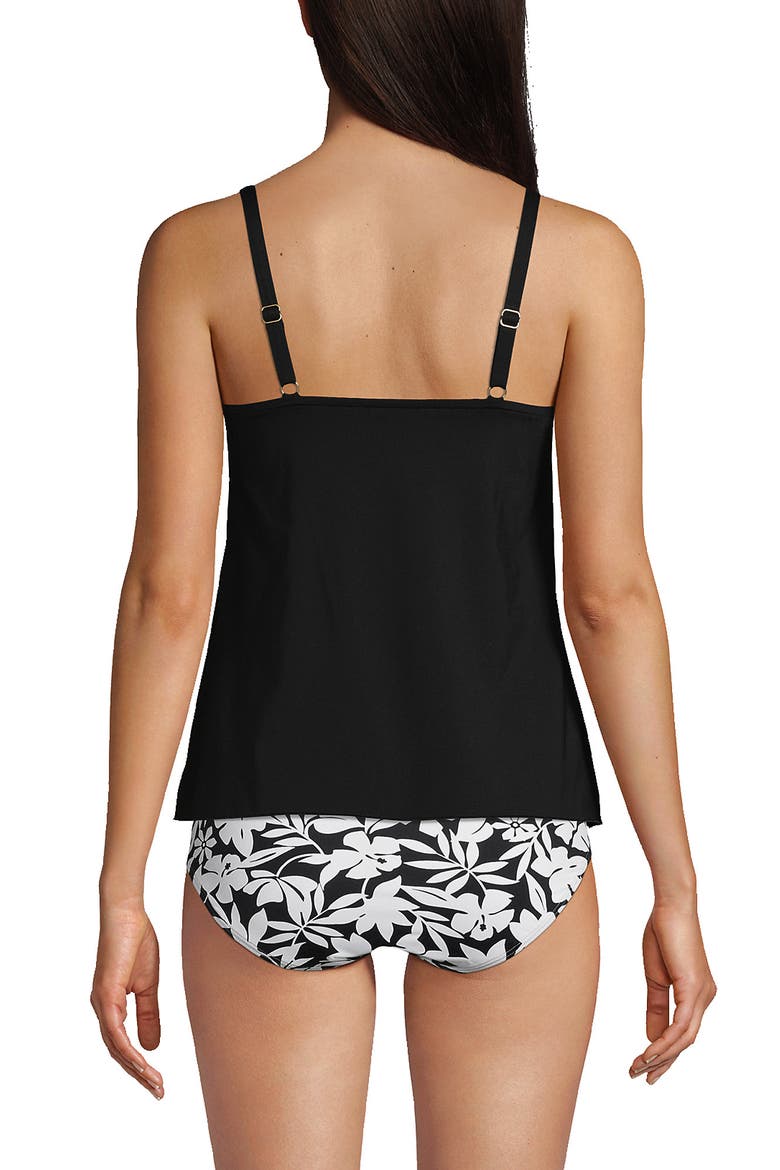 DDD-Cup Tulip Hem Tankini Top, Alternate, color, Black