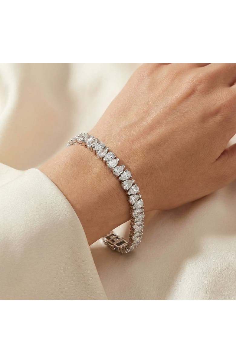 Bliss Diamond 10Ct Pear Shape Diamond Tennis Bracelet Wide 14k Gold Lab Grown, Alternate, color, 14K White Gold
