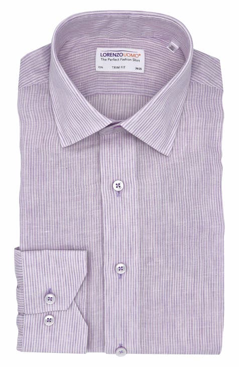 Striped Trim Fit Linen Shirt