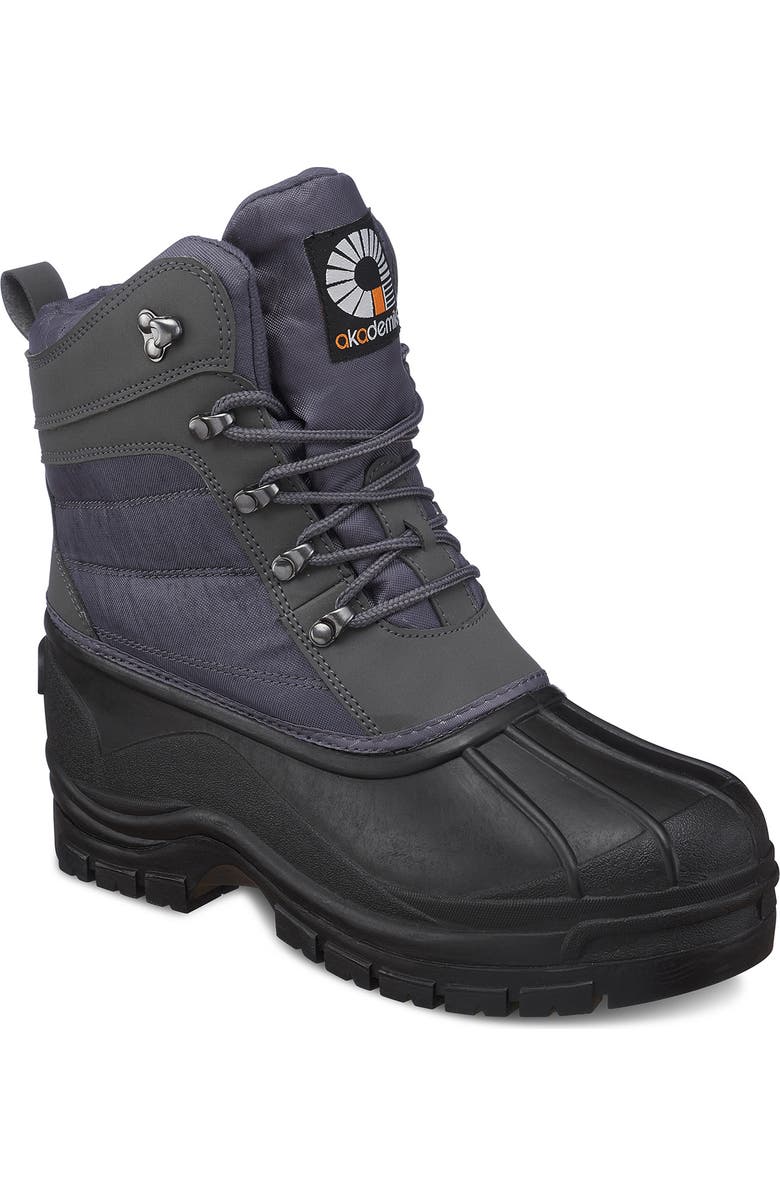 AKADEMIKS Waterproof Duck Toe Snow Boot, Main, color, Grey