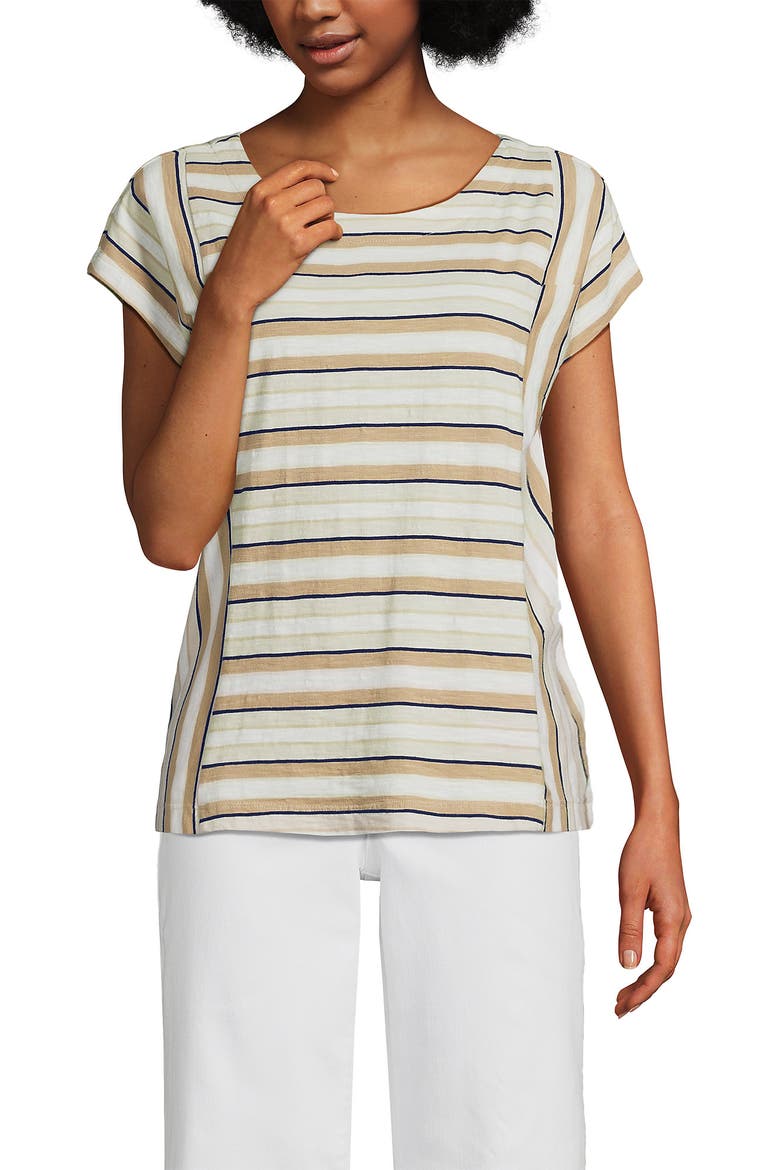 Slub Wedge T-Shirt, Main, color, Pumice Stone Multi Stripe