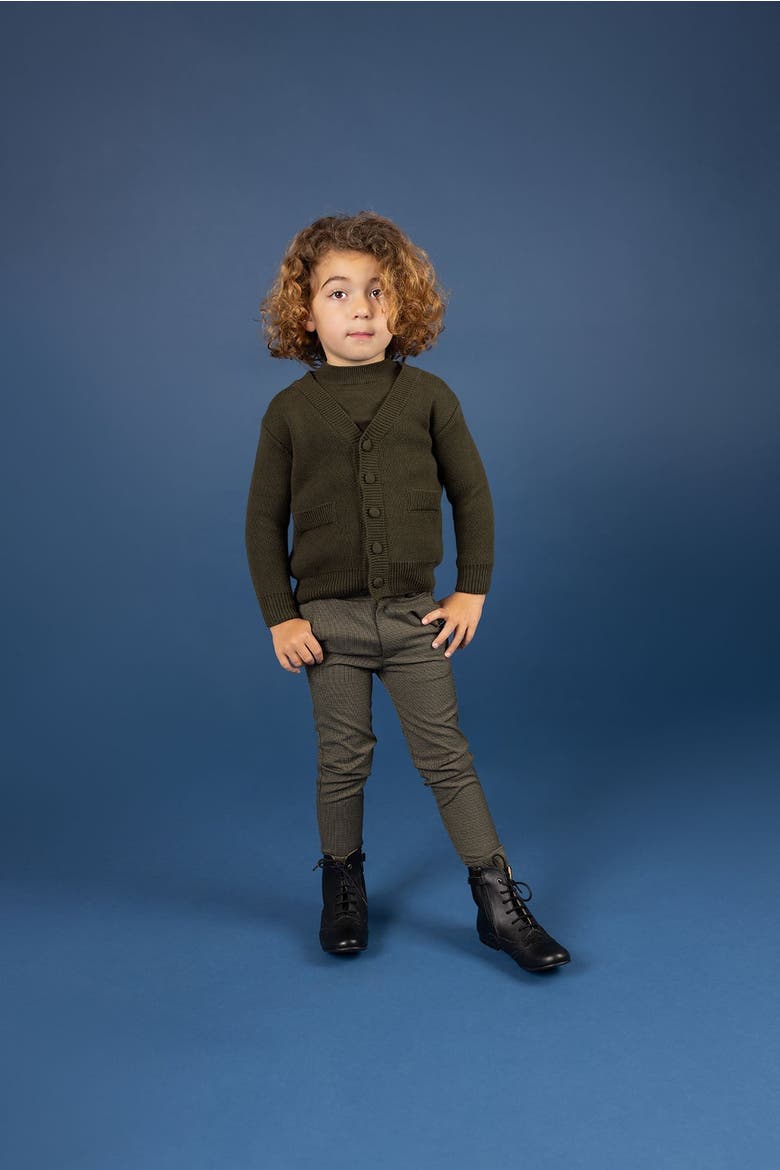 Looms Dense Knit Collection - Cardigan, Alternate, color, Olive