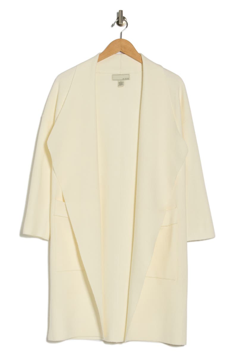 BY DESIGN Andrea Open Front Long Cardigan, Alternate, color, Egret