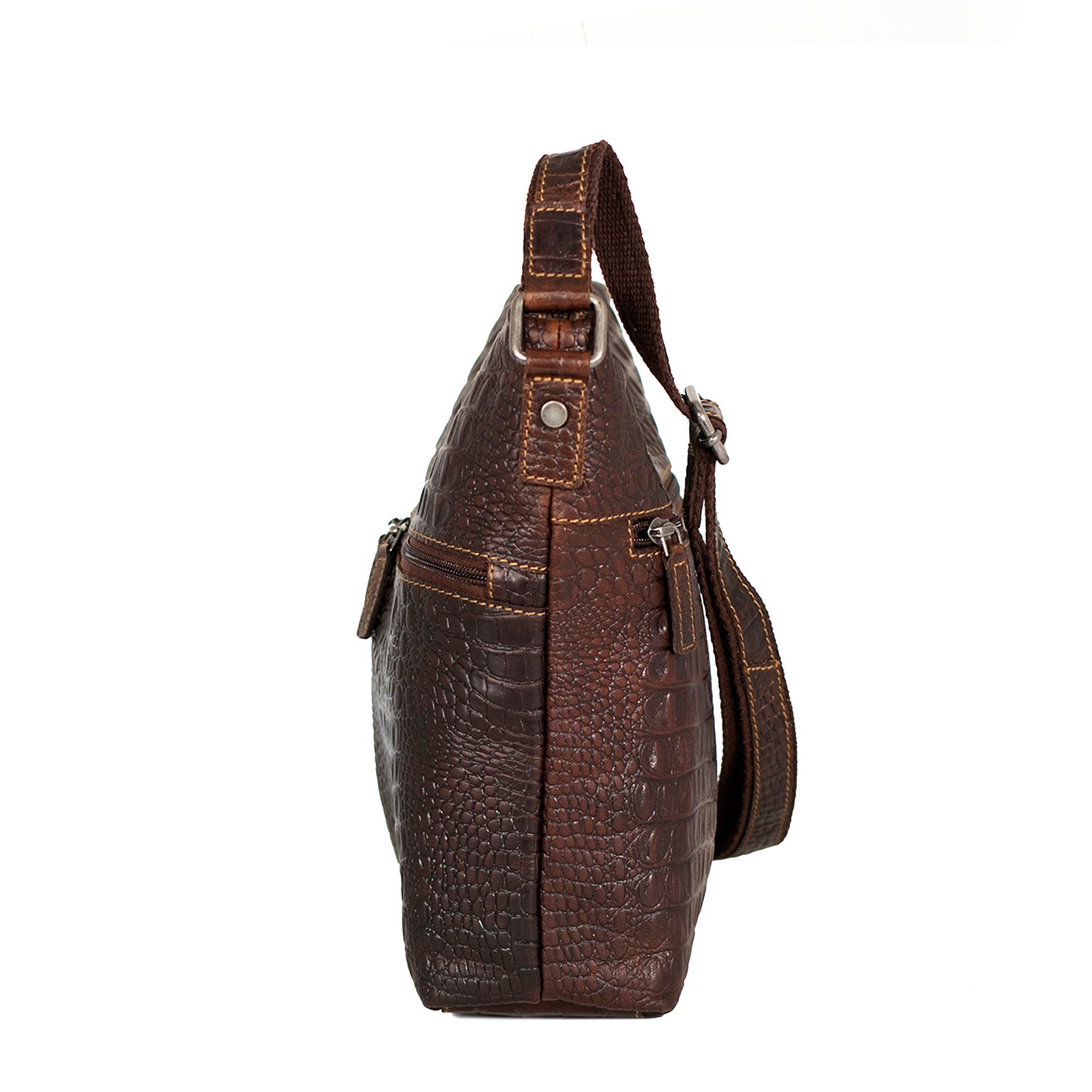 Hornback Croco Hobo Bag, Alternate, color, Brown