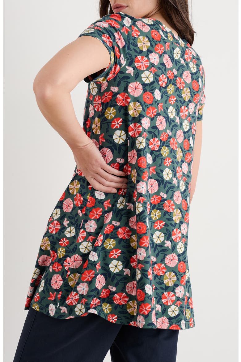 Floral Cotton Jersey Tunic, Alternate, color, WINDING PETUNIAS GROVE