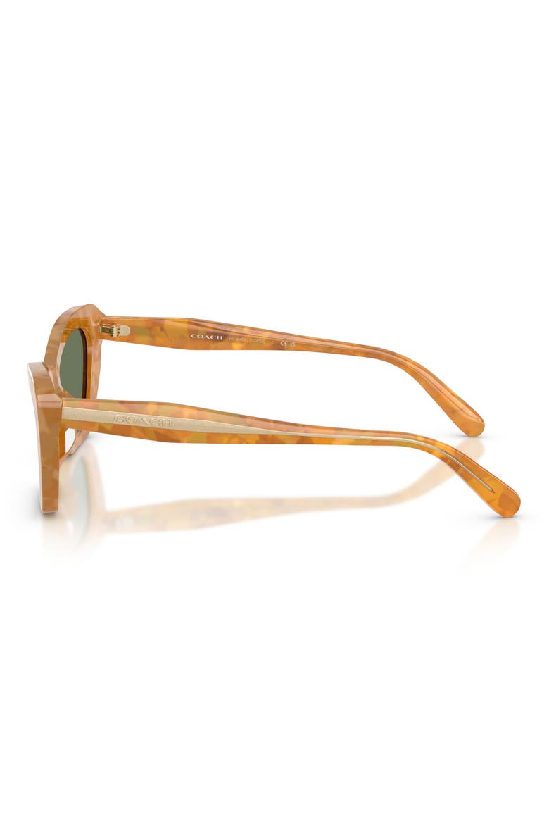 54mm Cat Eye Sunglasses, Alternate, color, BLONDE TORTOISE / GREEN SOLID