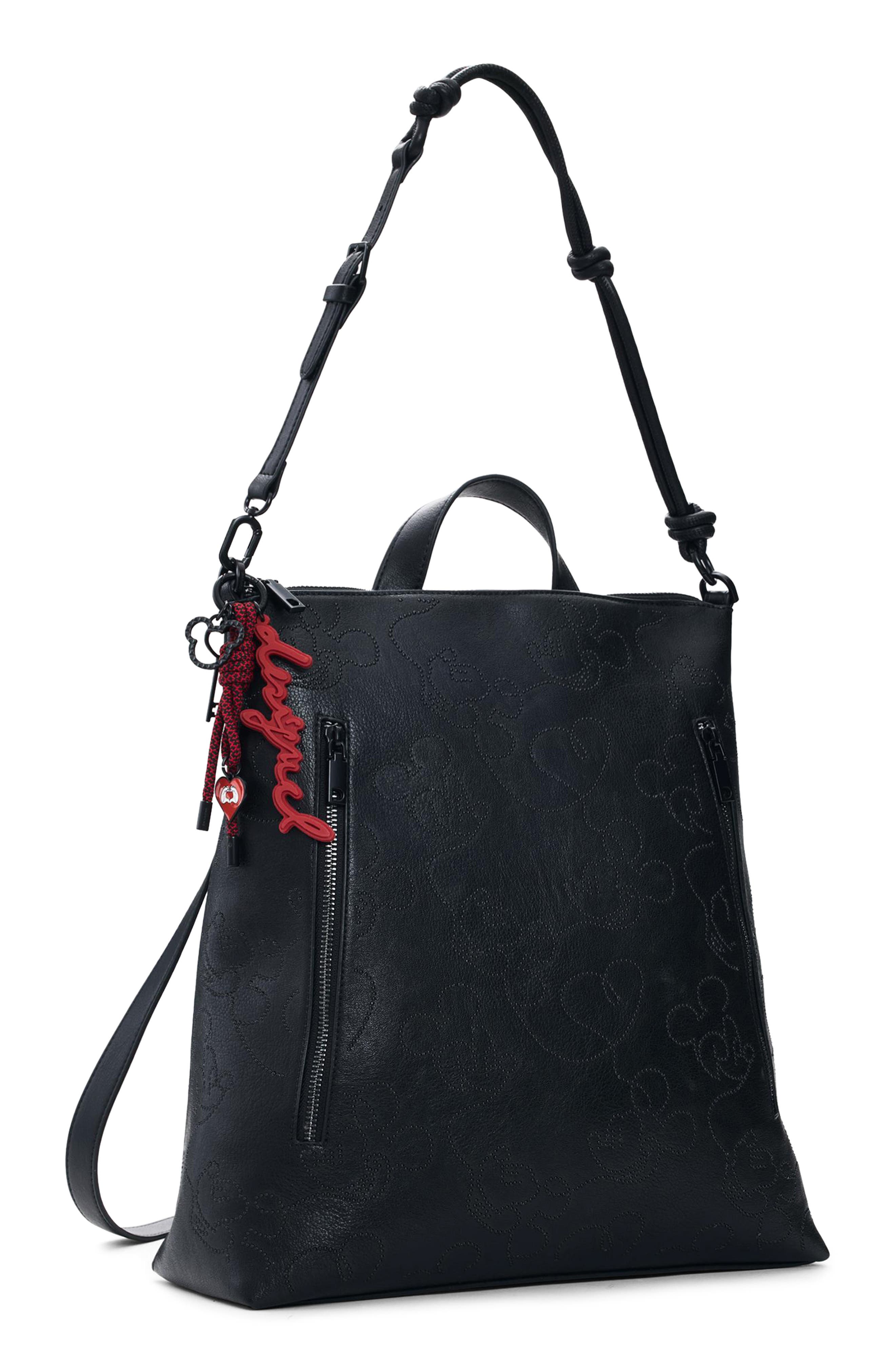 Desigual x Disney Mickey Mouse Medium Faux Leather Backpack, Alternate, color, Black