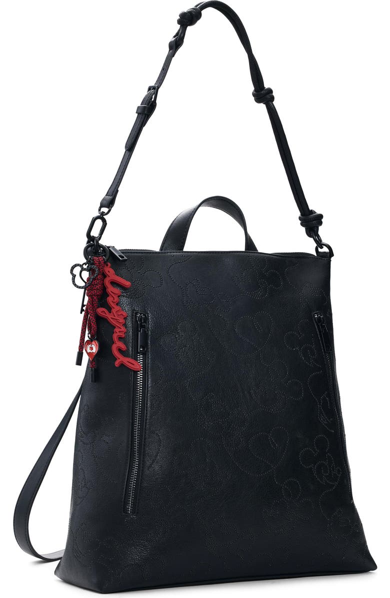 Desigual x Disney Mickey Mouse Medium Faux Leather Backpack, Alternate, color, Black