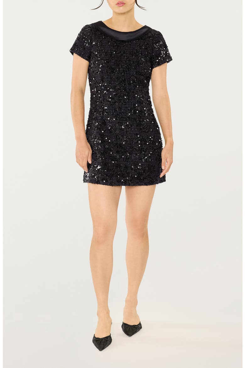 Naomi Sequin Minidress, Main, color, BLACK