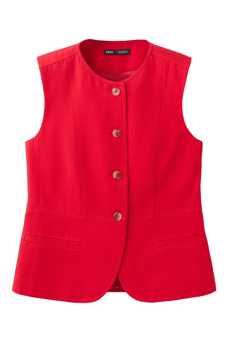 Button Vest, Alternate, color, RED