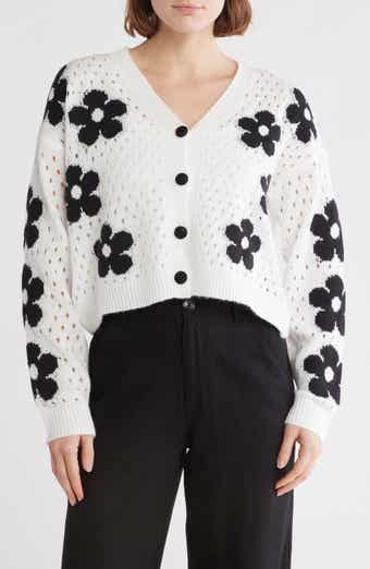 Floral Open Stitch Cardigan