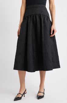 Caslon® Floral Jacquard Full Midi Skirt