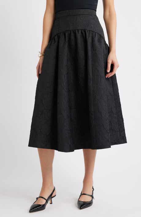 Caslon® Floral Jacquard Full Midi Skirt