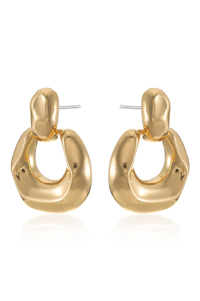 Circle Knocker Drop Earrings, Alternate, color, GOLD