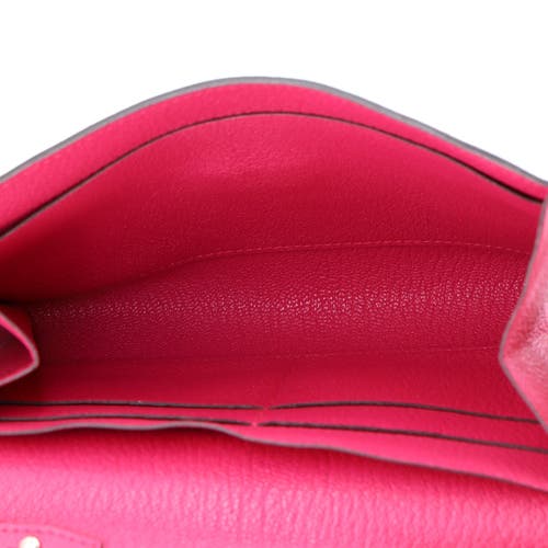 Pre-owned Hermes Hermes Clic Wallet On Strap Chevre Mysore 16 In Pink