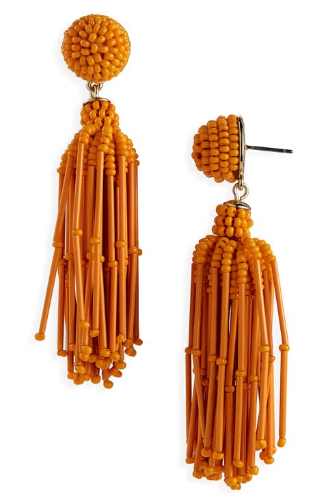 Beaded Tassel Drop Earrings