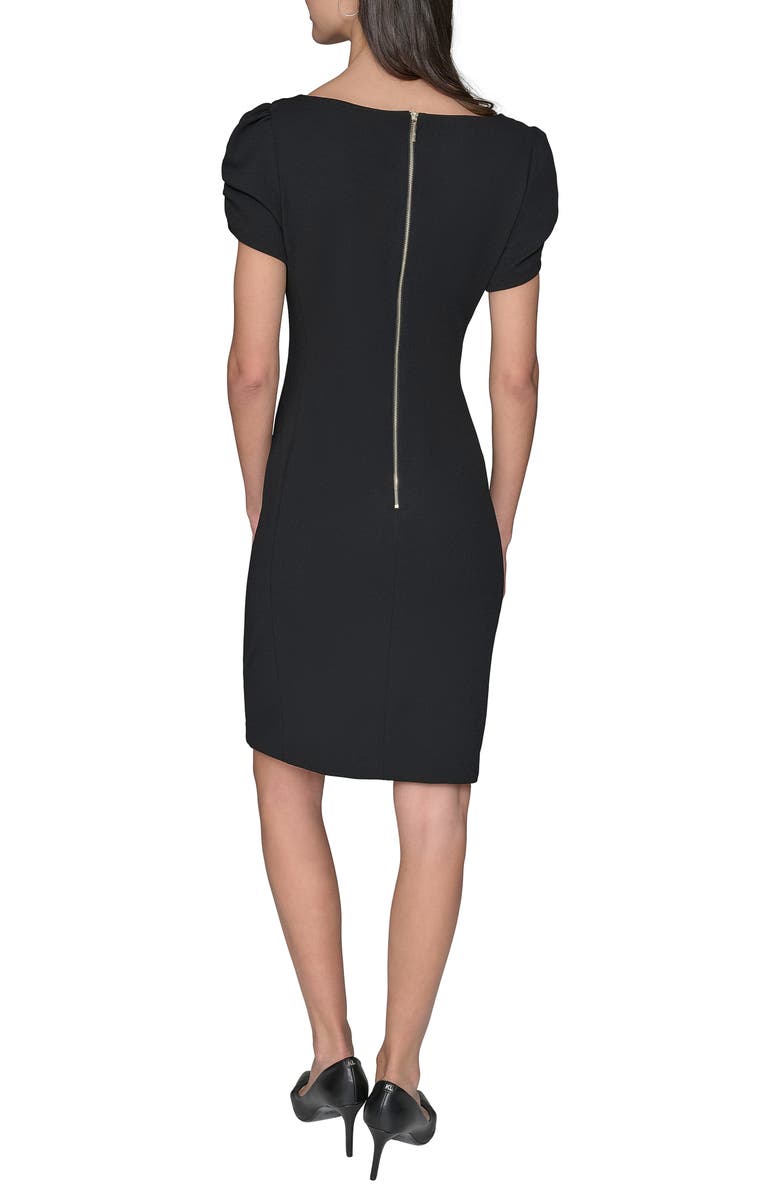 KARL LAGERFELD PARIS Scrunch Sleeve Sheath Dress, Alternate, color, Black
