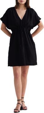 Reistor Short gathered Dress in Black