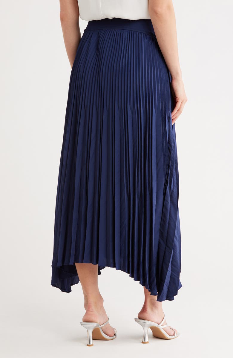 Ramy Brook Winifred Pleated Asymmetric Maxi Skirt, Alternate, color, Spring Navy