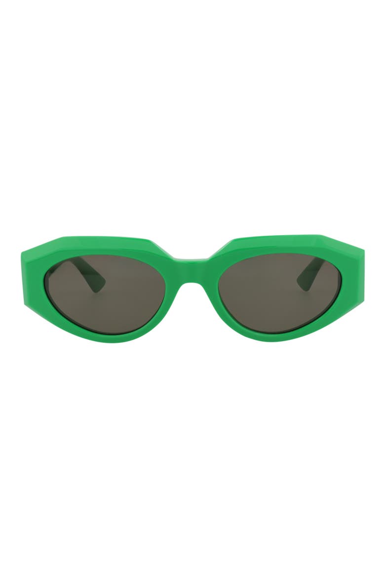52mm Oval Sunglasses, Main, color, GREEN GREEN GREEN