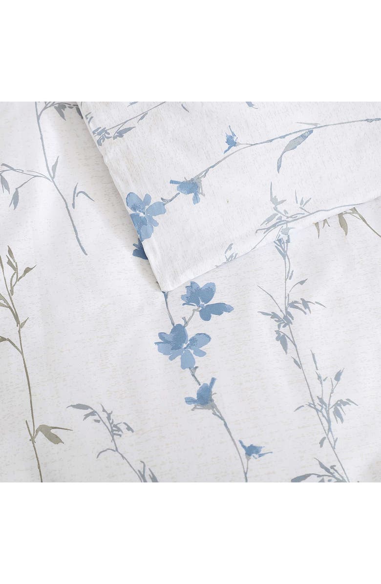 Calvin Klein Wildflower 300 Thread Count Cotton Comforter & Shams Set, Alternate, color, Parchment/ Blue