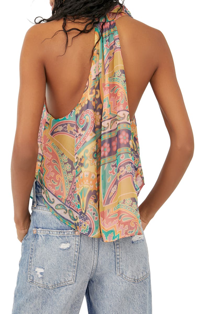 Free People Strawberry Print Halter Tank, Alternate, color, 