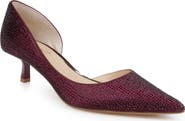Jewel Badgley Mischka Teegan Half d'Orsay Pointed Toe Kitten Heel Pump