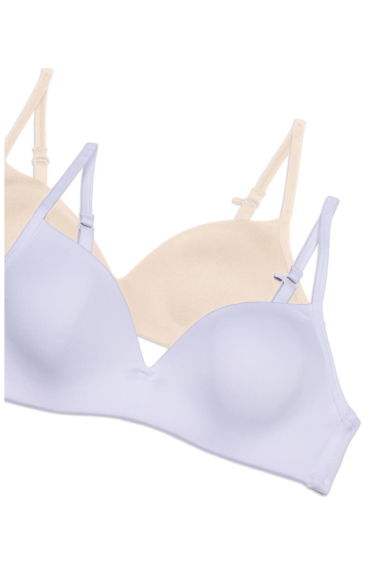 Kids' Softie Cup Bralettes - Pack of 2, Alternate, color, NUD/WHT