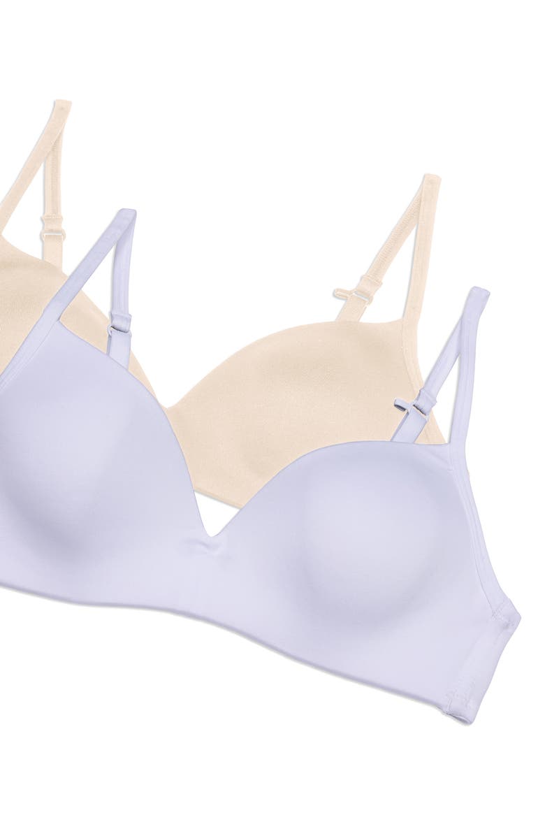 Calvin Klein Kids' Softie Cup Bralettes - Pack of 2, Alternate, color, Nud/Wht