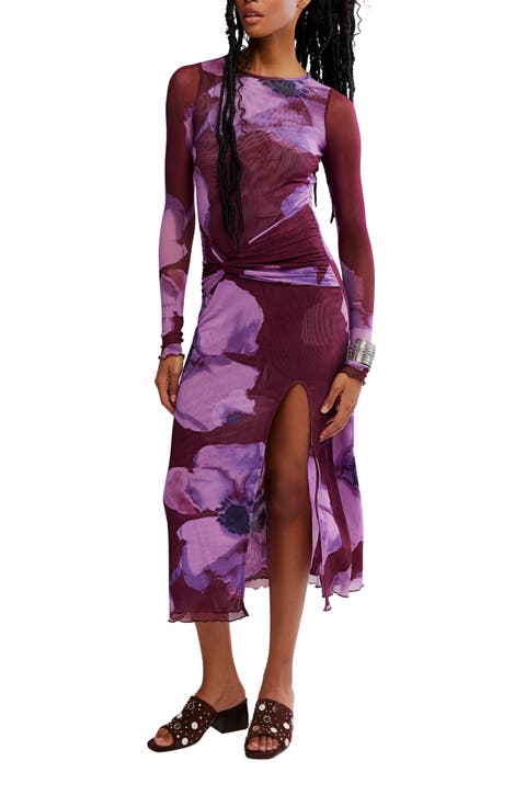 Gianni Print Long Sleeve Maxi Dress