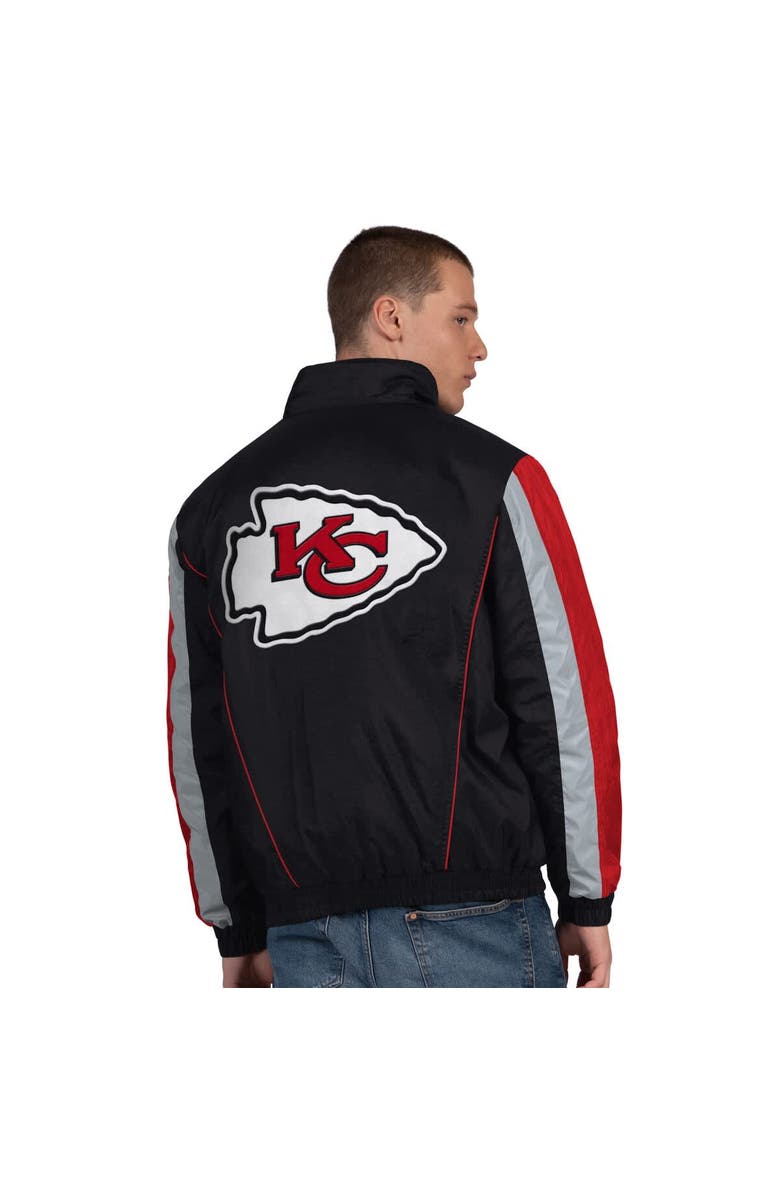 STARTER Men's Starter Black Kansas City Chiefs Thursday Night Gridiron Half-Zip Jacket, Alternate, color, Black
