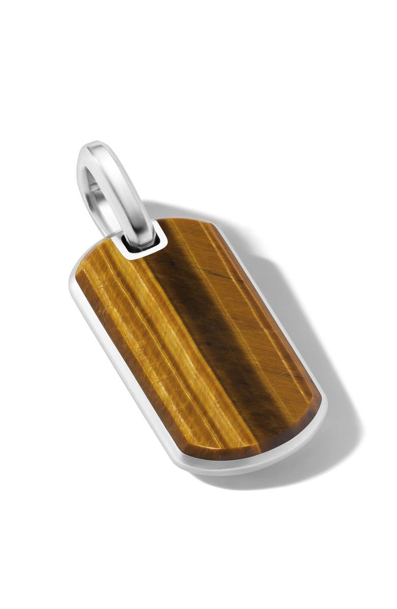David Yurman Men's Chevron Tag in Sterling Silver, 27mm, Alternate, color, Sterling Silver/ Tigers Eye