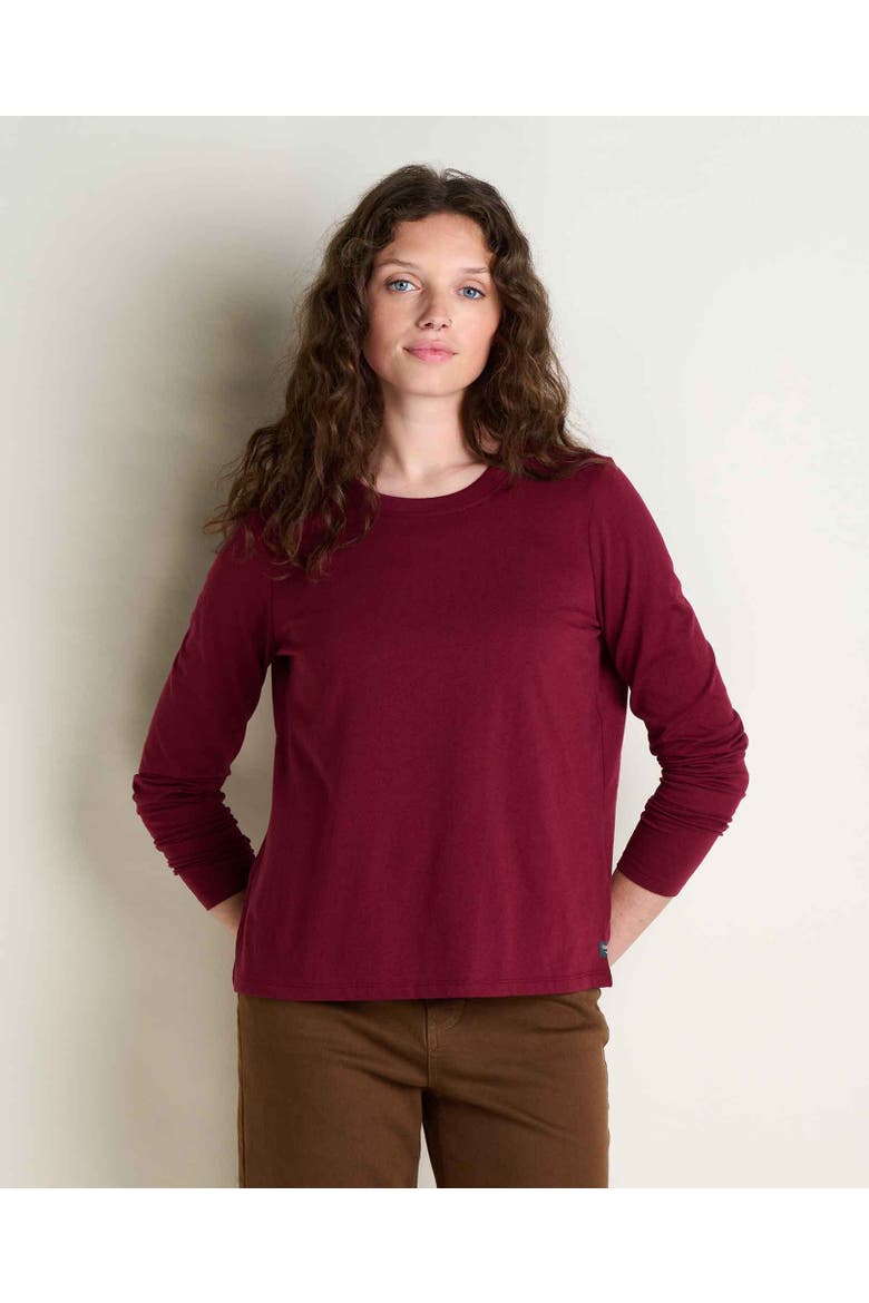 Women's Re-Form Long Sleeve Crew, Main, color, Burgundy