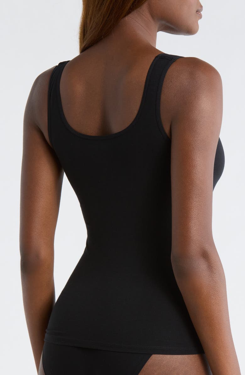 Nordstrom Seamless Cotton Blend Tank, Alternate, color, Black