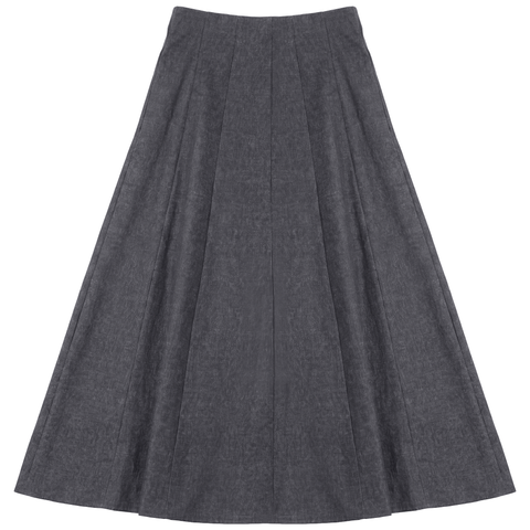 Stretch Pull-On Elastic Waist Midi Skirt