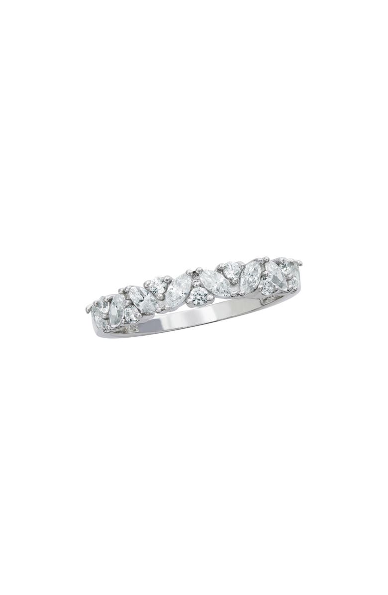 SAVVY CIE JEWELS Cubic Zirconia Eternity Band, Main, color, White