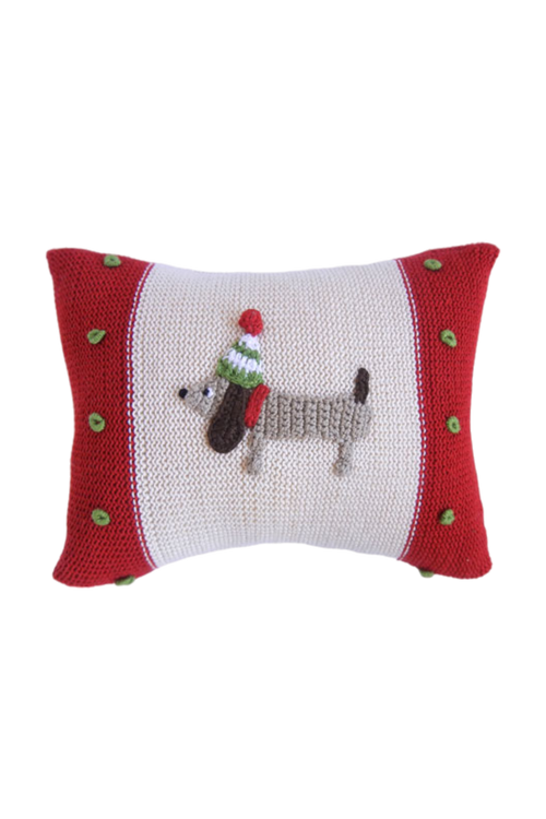 Melange Collection Dog Mini Pillow in Red 