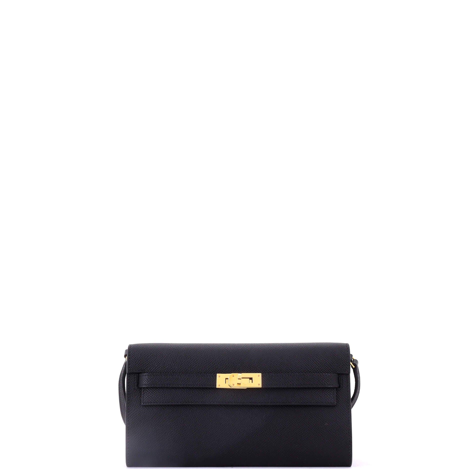 Pre-Owned Hermes Kelly To Go Wallet Epsom, Main, color, Bleu Indigo