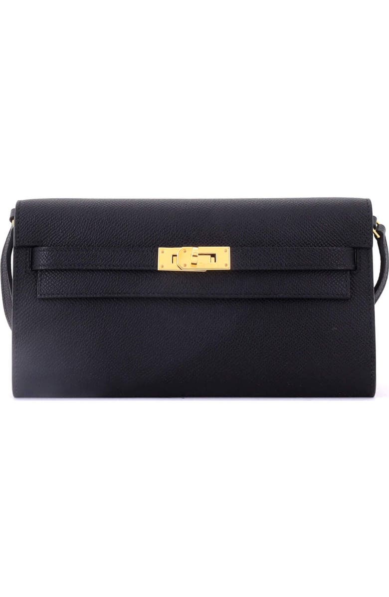 Pre-Owned Hermes Kelly To Go Wallet Epsom, Main, color, Bleu Indigo