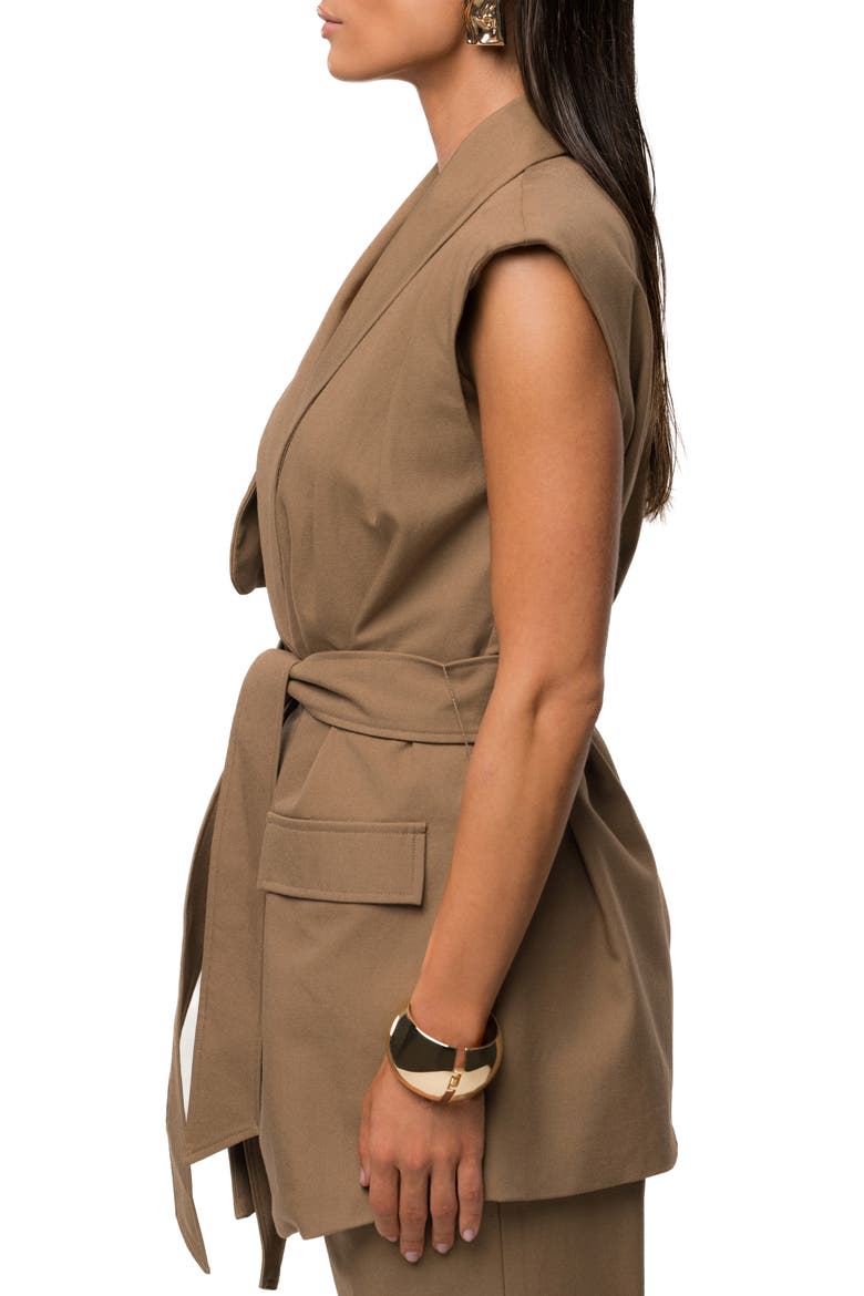 Jeanie Belted Vest, Alternate, color, BROWN