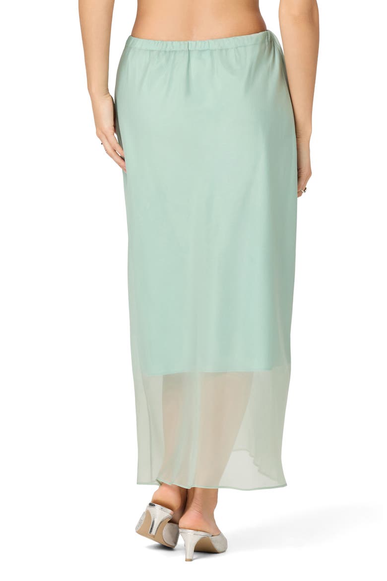 Keyara Sheer Overlay Midi Skirt, Alternate, color, MINT