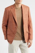 Heritage Gold Burnt Sienna Wool & Silk Blend Hopsack Sport Coat