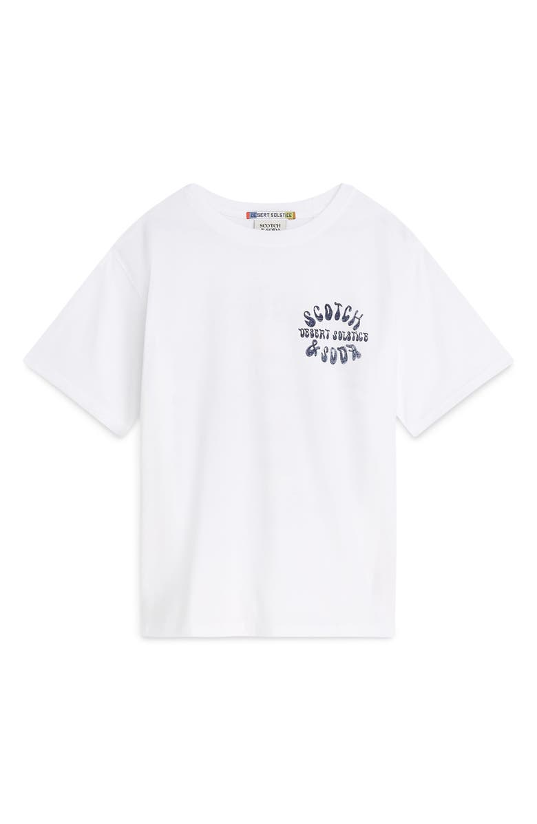 Scotch & Soda Kids' Desert Solstice Relaxed Fit Graphic T-Shirt, Main, color, Bright White