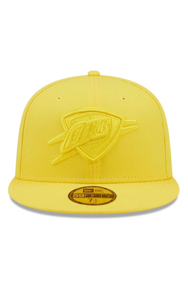 Men's New Era Yellow Oklahoma City Thunder Color Pack 59FIFTY Fitted Hat, Alternate, color, Yellow
