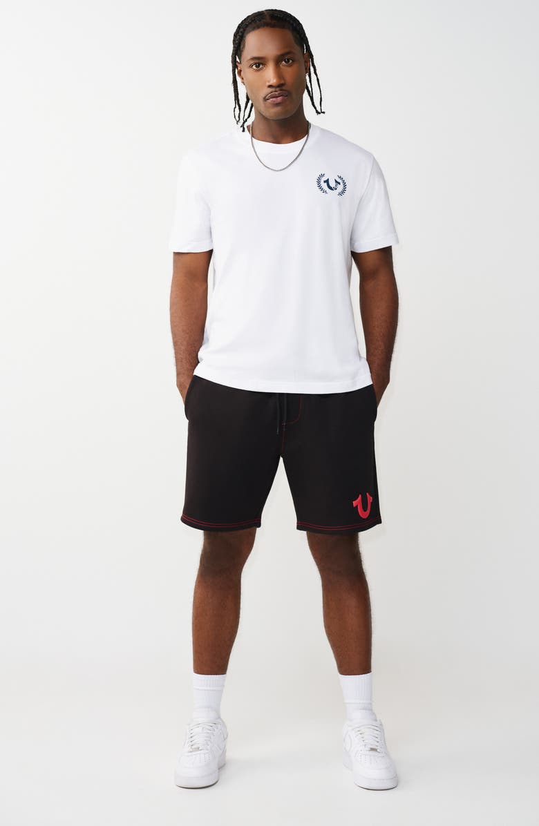 True Religion Cotton Blend Sweat Shorts, Alternate, color, Jet Black